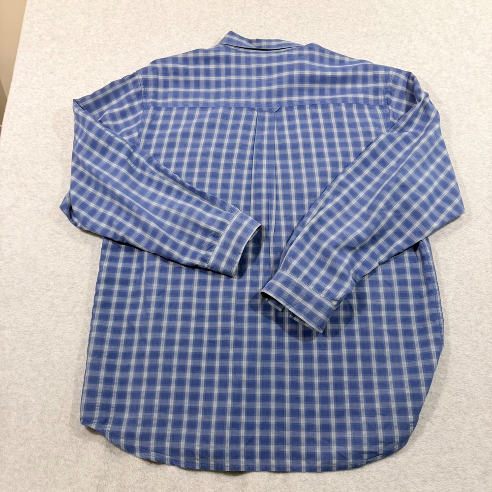 The North Face‎ Button Down Mens L Blue Plaid Long Sleeve AB5E Hiking Shirt - Picture 9 of 9